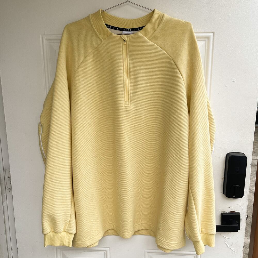 Nike Par Men’s Therma-FIT 1/2 Zip Golf Pullover Soft Yellow XXL NWT